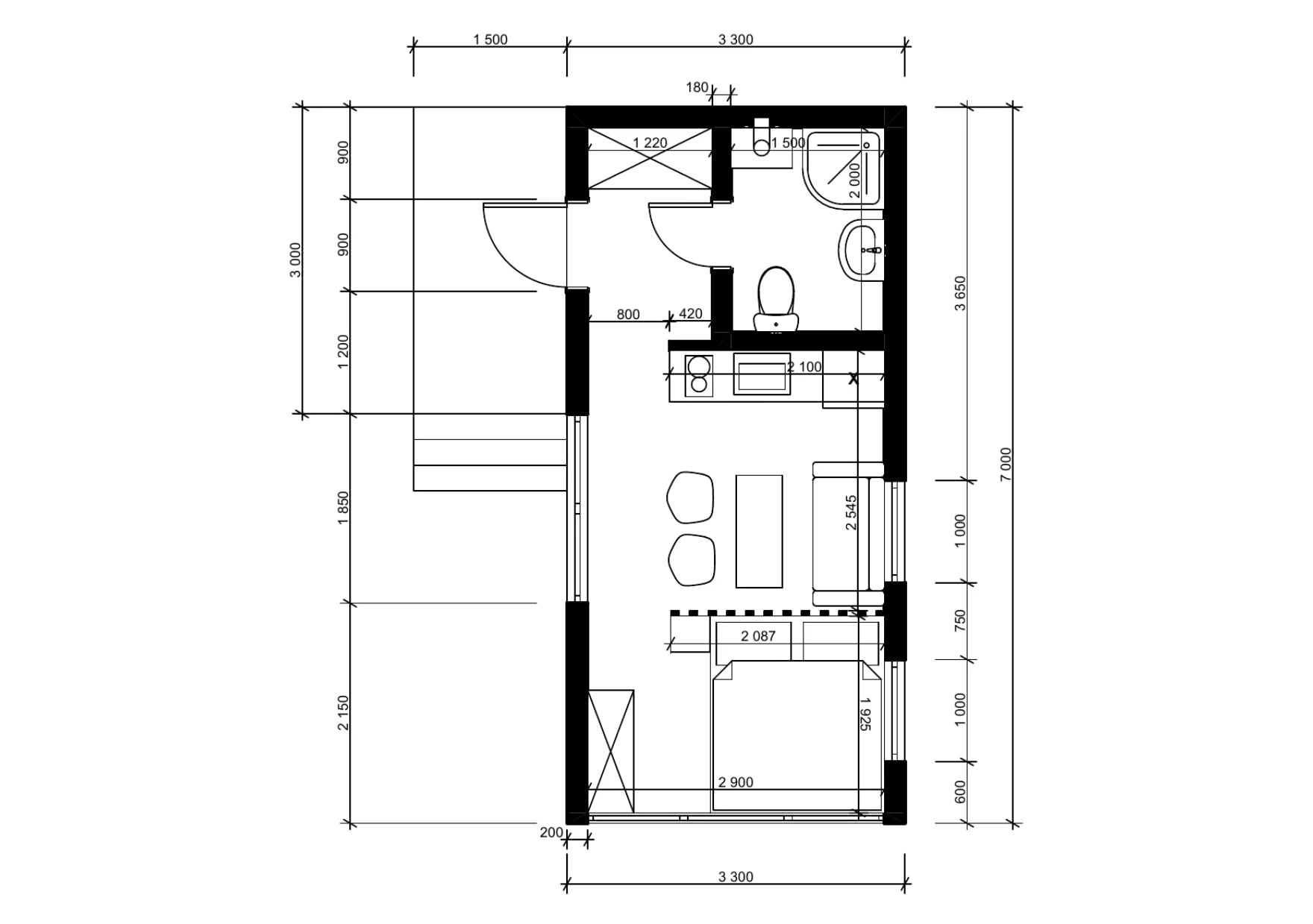 Модульный дом Барнхаус 24м²