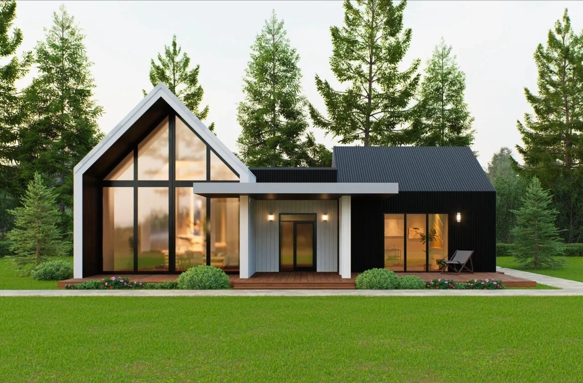 Барнхаус 120 м² — интерьер каркасного дома, ERA Concept