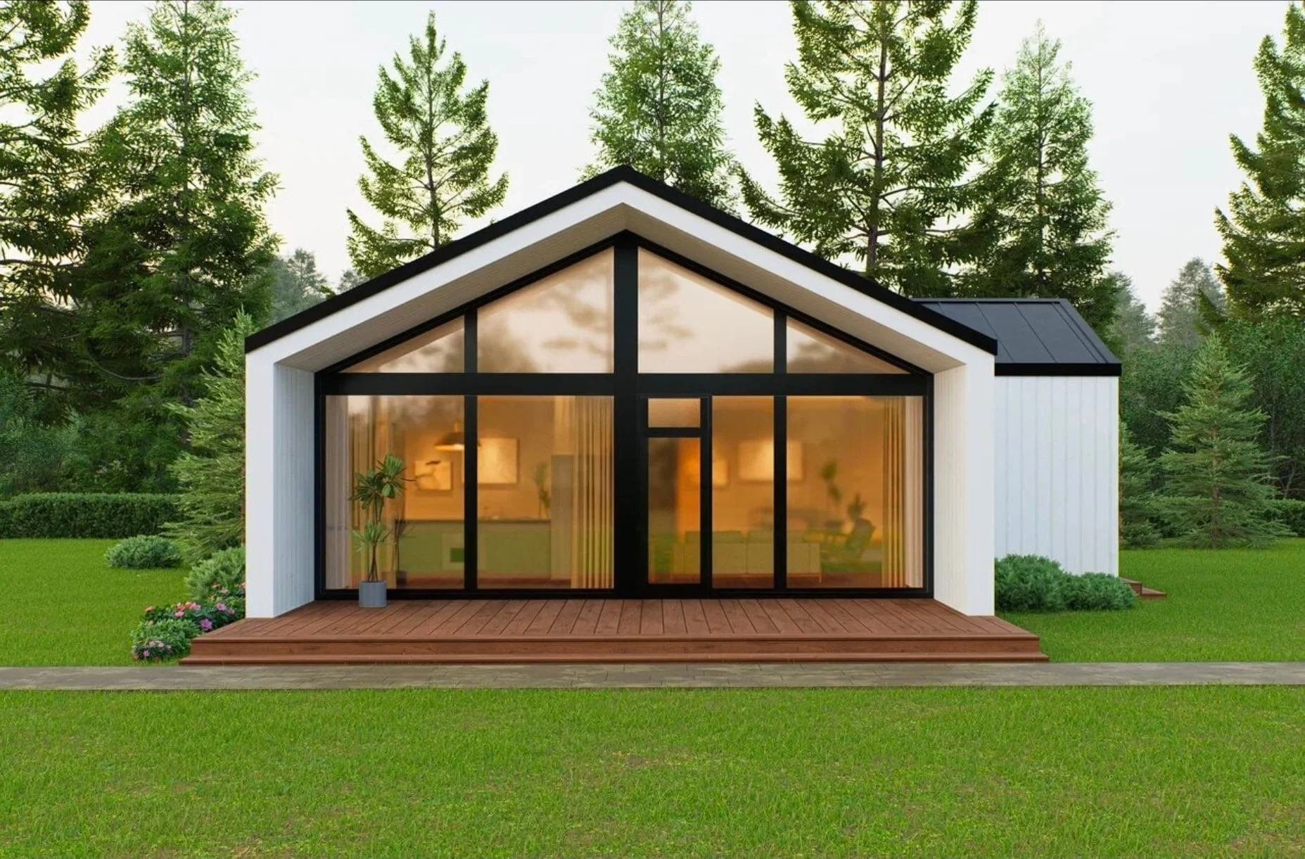 Барнхаус 60 м² — интерьер каркасного дома, ERA Concept