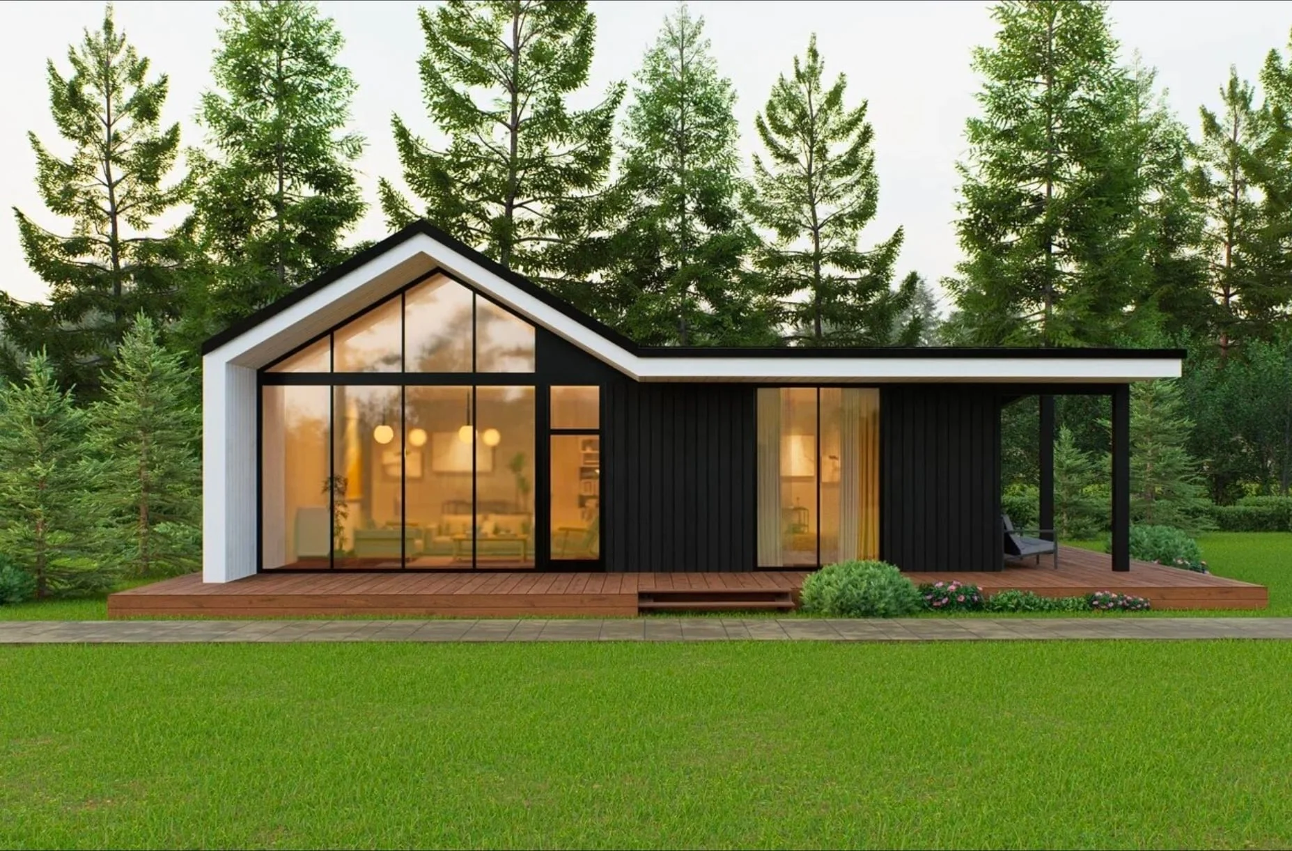 Барнхаус 80 м² — интерьер каркасного дома, ERA Concept