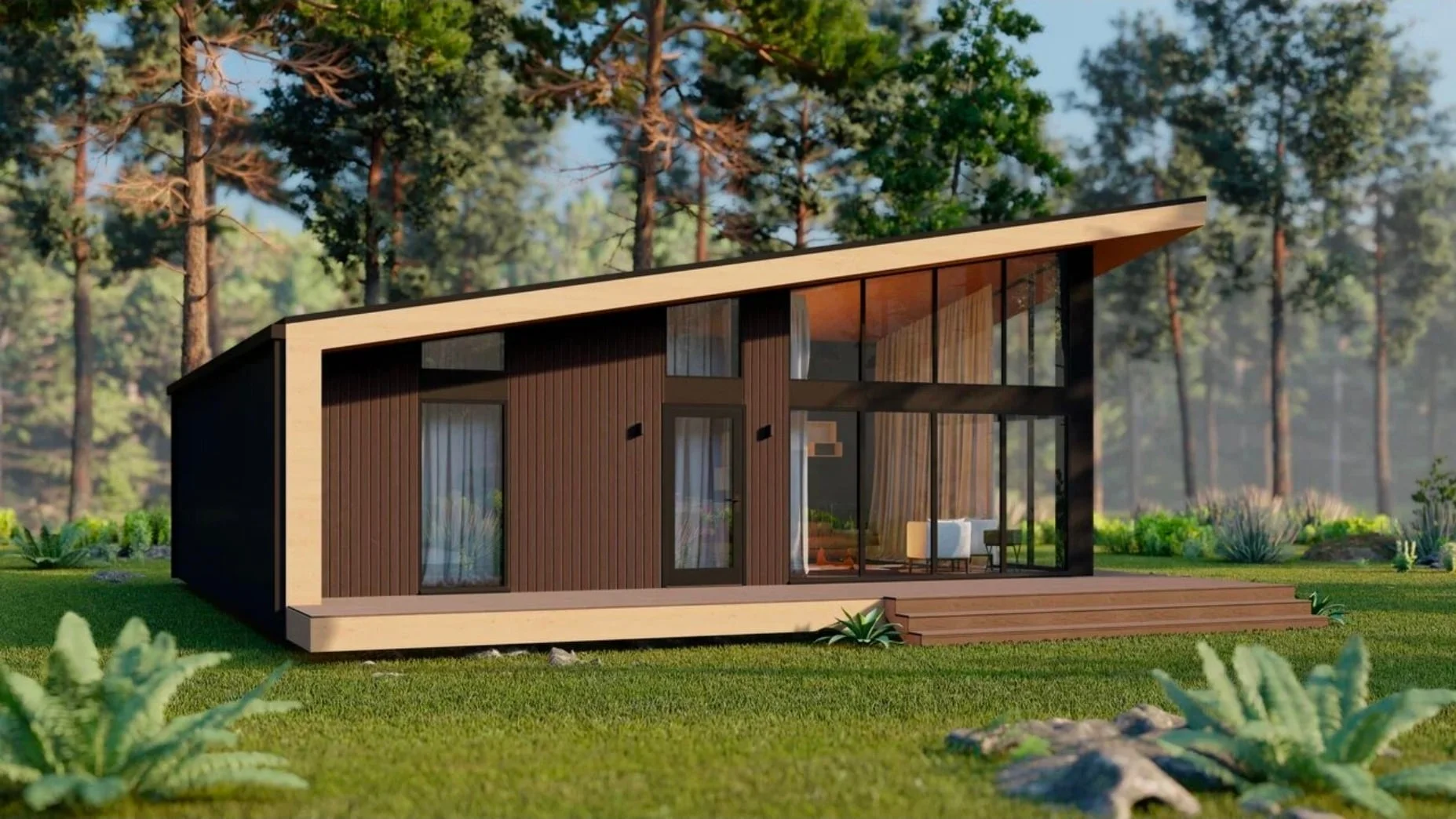 Шале 100 м² — интерьер каркасного дома, ERA Concept