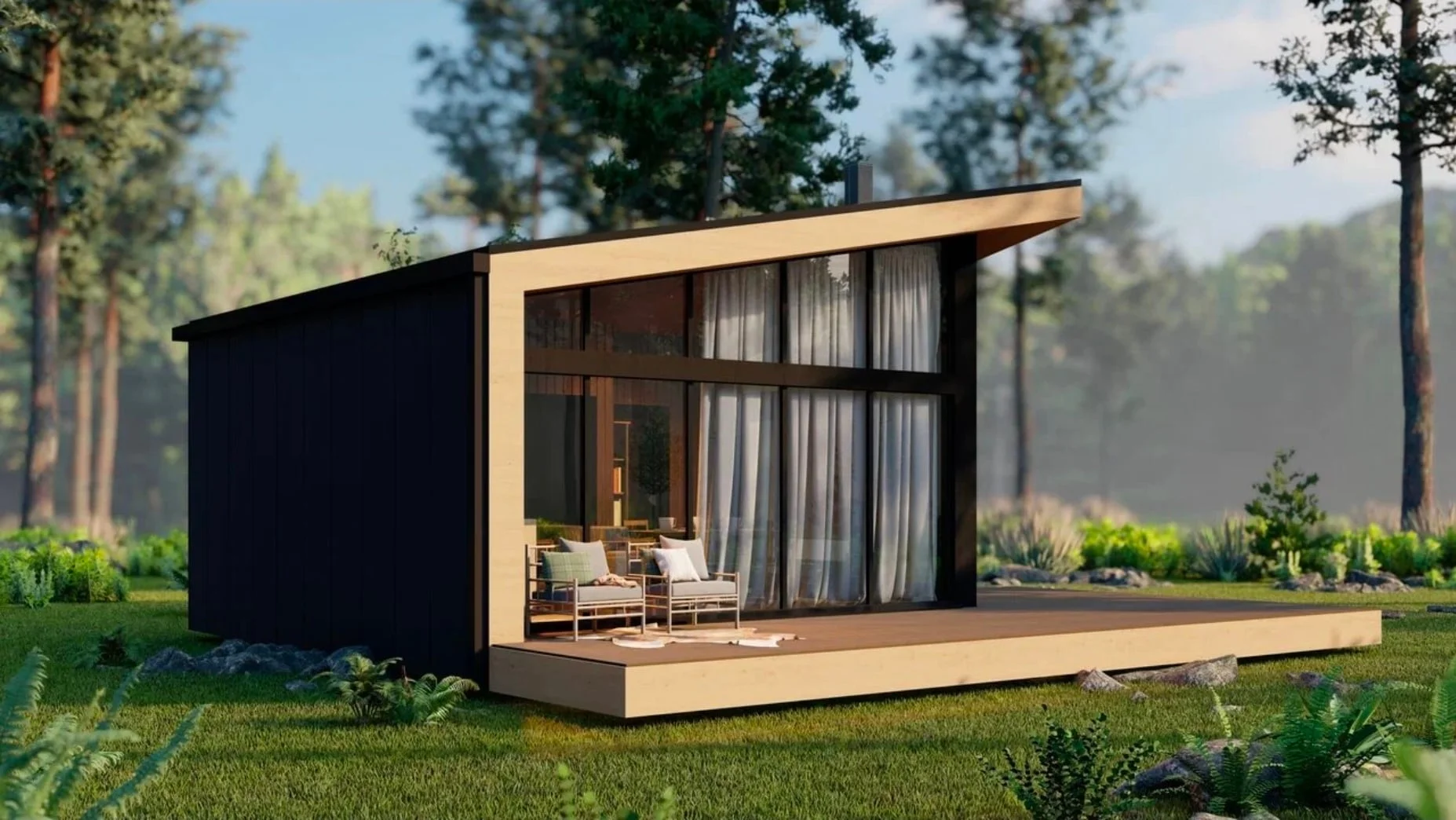 Шале 36 м² — интерьер каркасного дома, ERA Concept