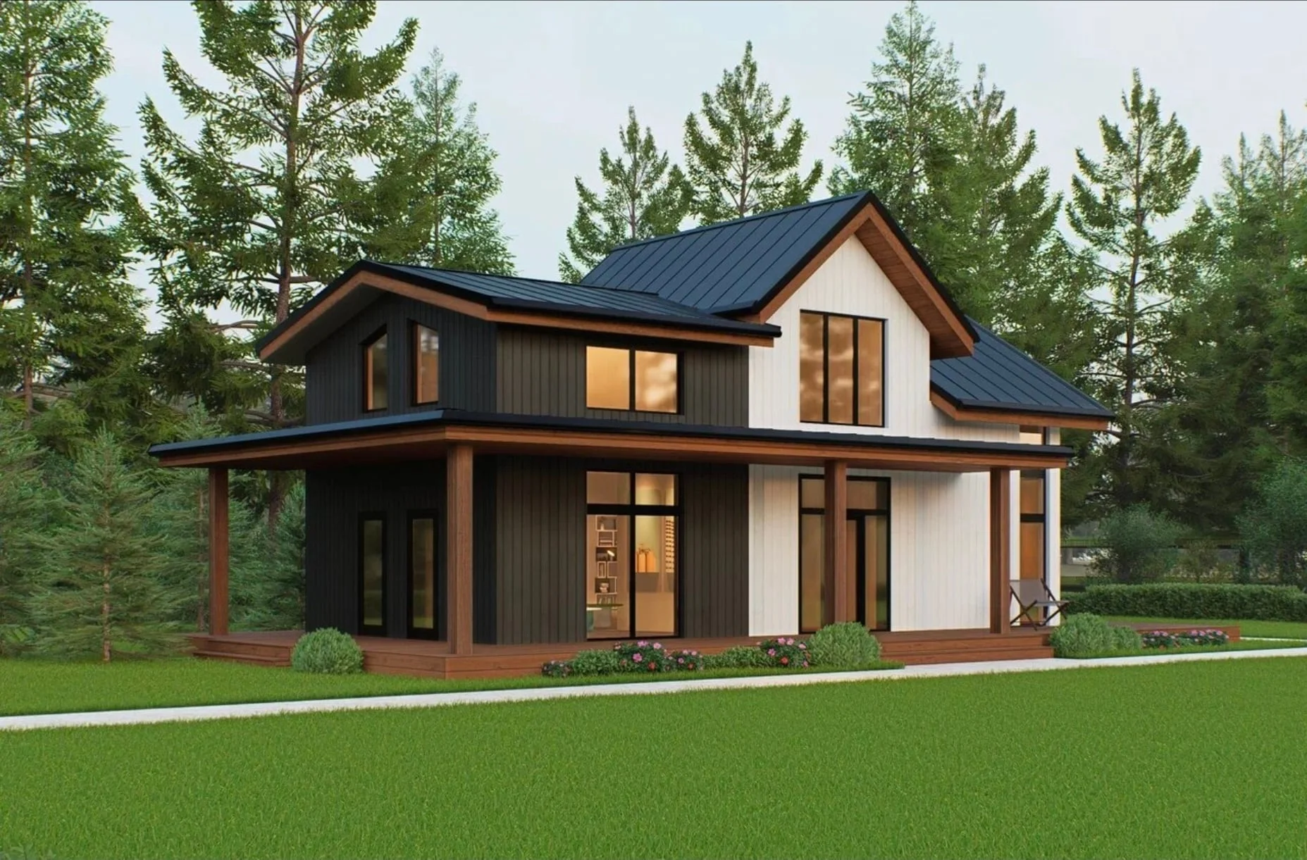 Кантри 200 м² — интерьер каркасного дома, ERA Concept