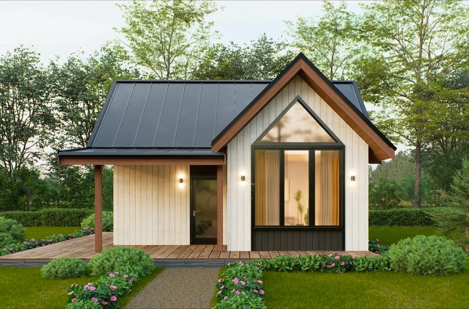 Кантри 40 м² — интерьер каркасного дома, ERA Concept