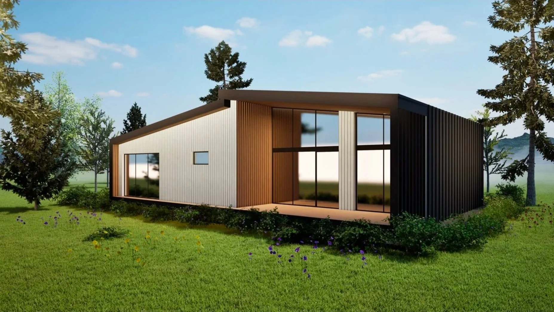 Планировка каркасного дома Сканди 100 м² — 3 спальни