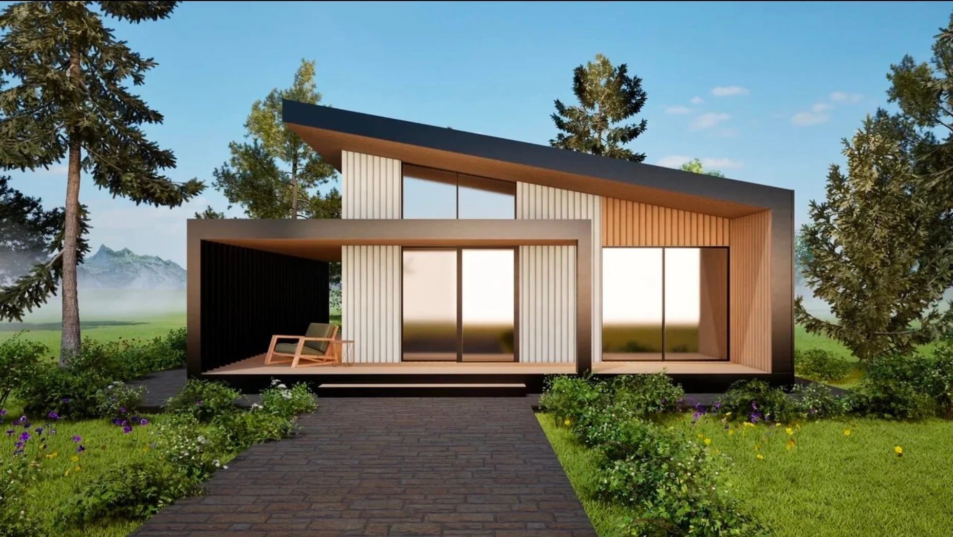 Сканди 50 м² — интерьер каркасного дома, ERA Concept