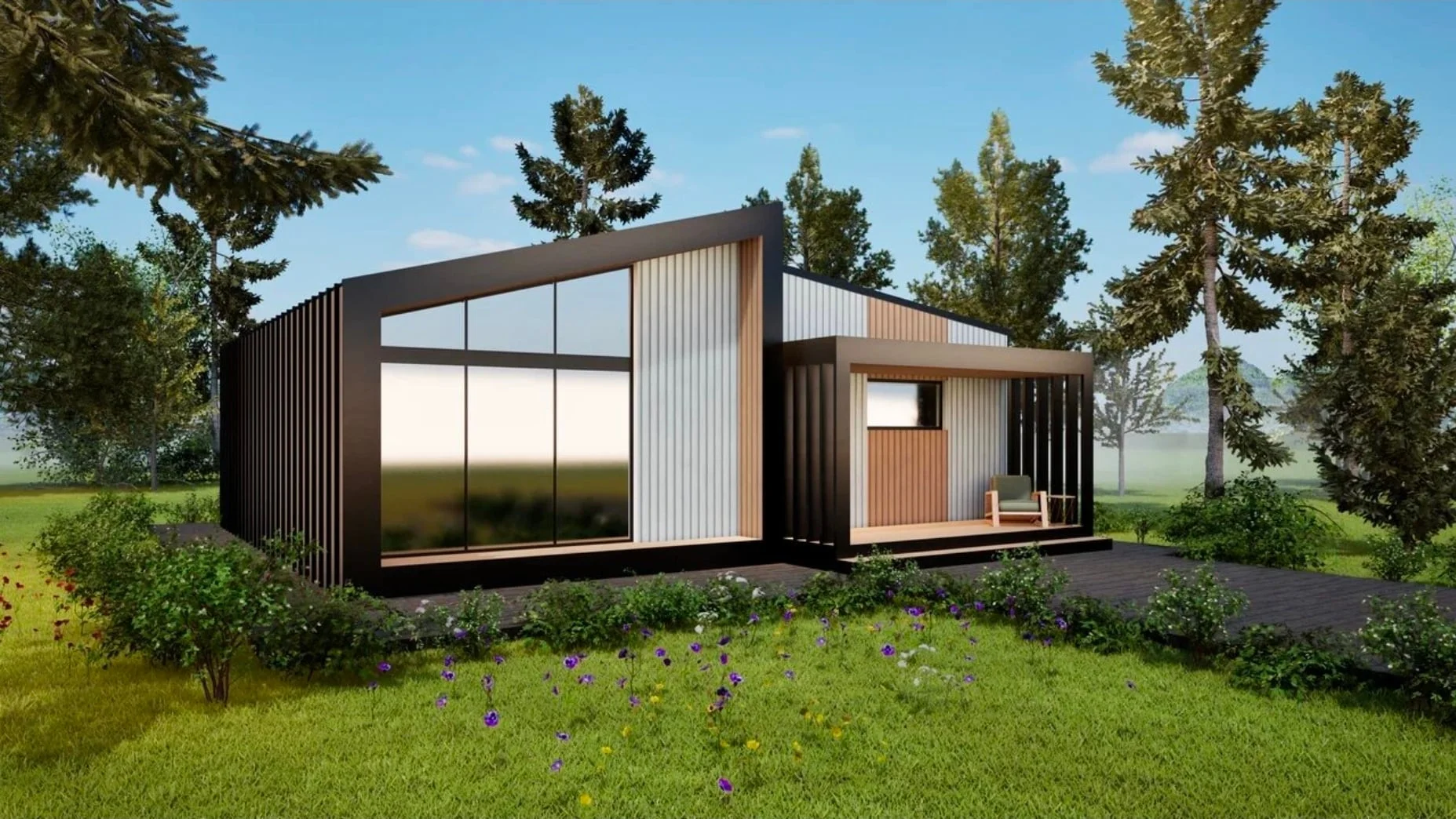 Сканди 75 м² — интерьер каркасного дома, ERA Concept